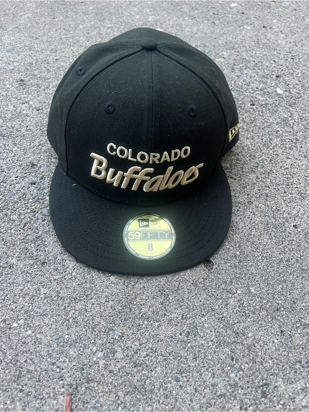 New Era Colorado Buffaloes Black 59FIFTY Fitted Hat Size 8